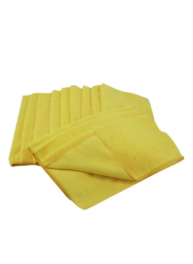 REVE 12-Piece Microfiber Towel Set Yellow 40 x 40 cm NA001 - Image 4